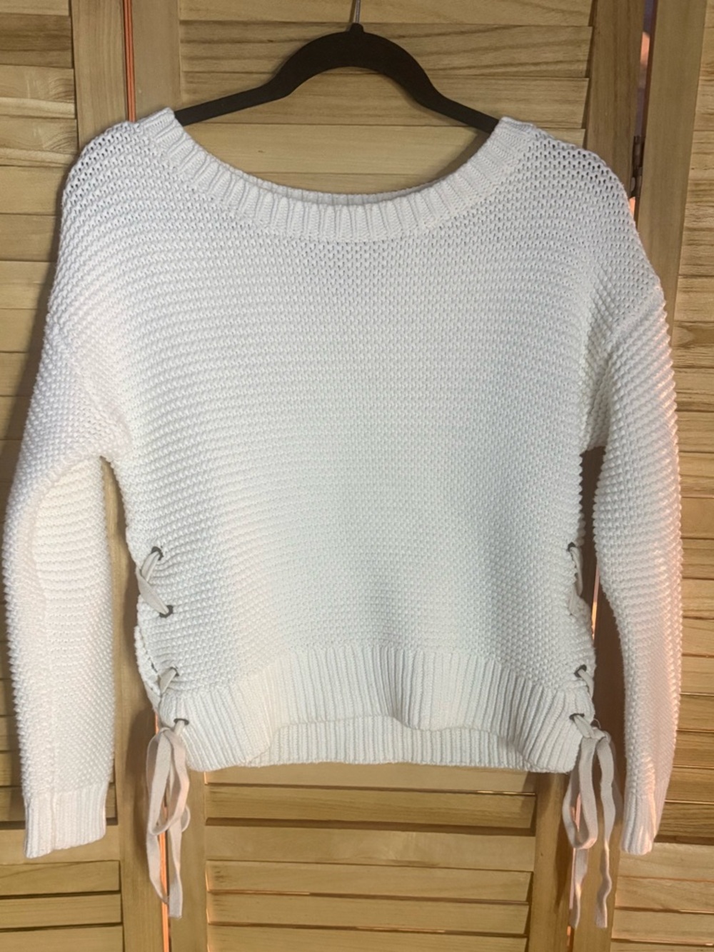ABERCROMBIE Cream Side Tie Knit Sweater